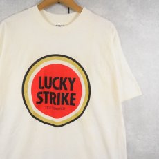 画像1: 90's LUCKY STRIKE USA製 たばこメーカー ロゴプリントTシャツ  (1)