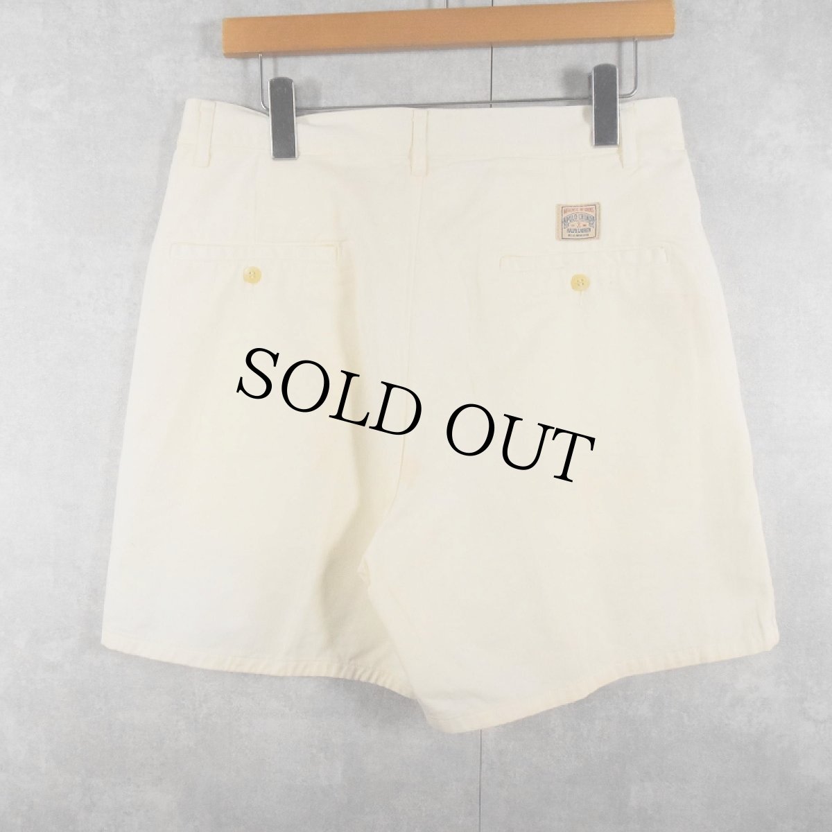 画像2: 90's POLO Ralph Lauren USA製 2タック コットンチノショーツ W32 DEADSTOCK (2)