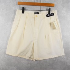 画像1: 90's POLO Ralph Lauren USA製 2タック コットンチノショーツ W32 DEADSTOCK (1)