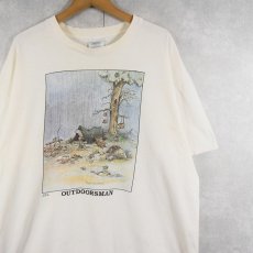 画像1: GARY PATTERSON "OUTDOORSMAN" シュールイラストプリントTシャツ XL (1)