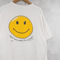 画像1: 90's "He has made me glad!" スマイルプリントTシャツ XL (1)