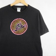 画像1: Peace Frog ピースマーク×カエル プリントTシャツ BLACK M (1)