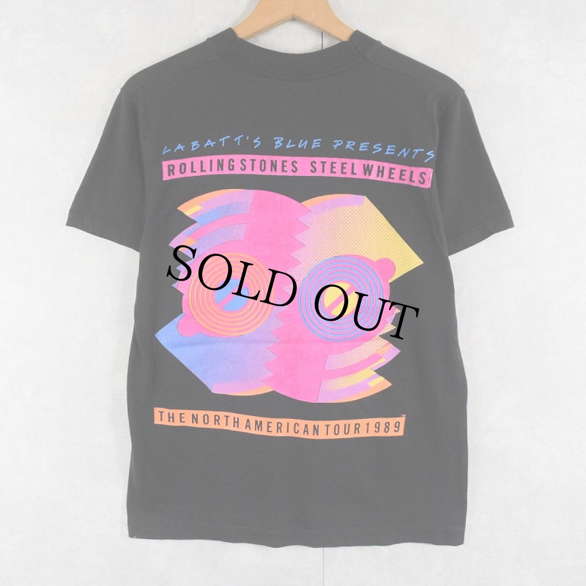 画像2: 1989 The Rolling Stones "Steel Wheels" ロックバンドツアーTシャツ BLACK M (2)