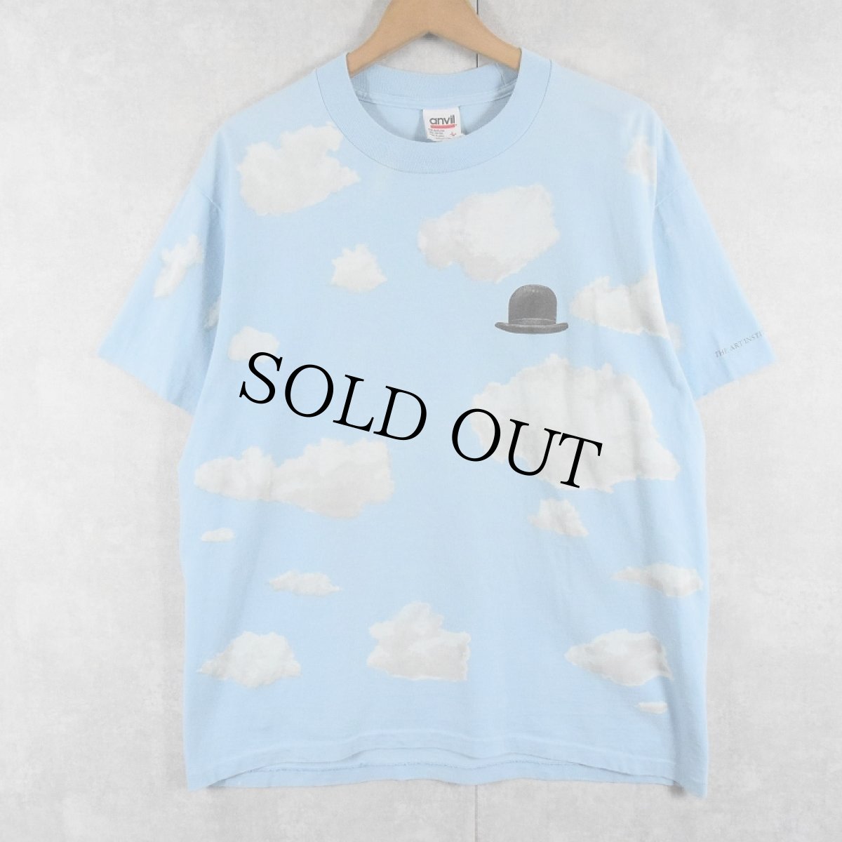 画像1: 90's Rene Magritte USA製 "THE ART INSTITUTE OF CHICAGO" アートプリントTシャツ L (1)