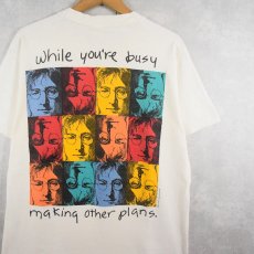 画像1: 90's JOHN LENNON "Life is what happens to you ..." ミュージシャン名言プリントTシャツ L (1)