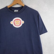 画像1: 90's halfmoon PRODUCTIONS スケートブランドプリントTシャツ NAVY M (1)