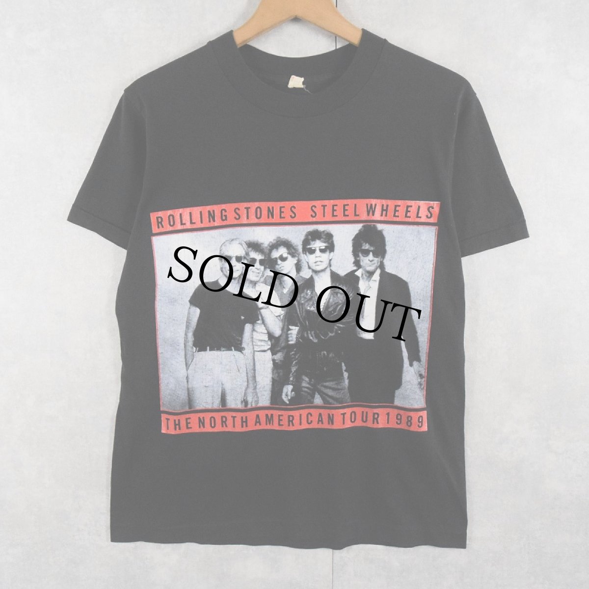画像1: 1989 The Rolling Stones "Steel Wheels" ロックバンドツアーTシャツ BLACK M (1)