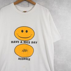画像1: 2000's "HAVE A NICE DAY ASSOLE" スマイルプリントTシャツ XL (1)