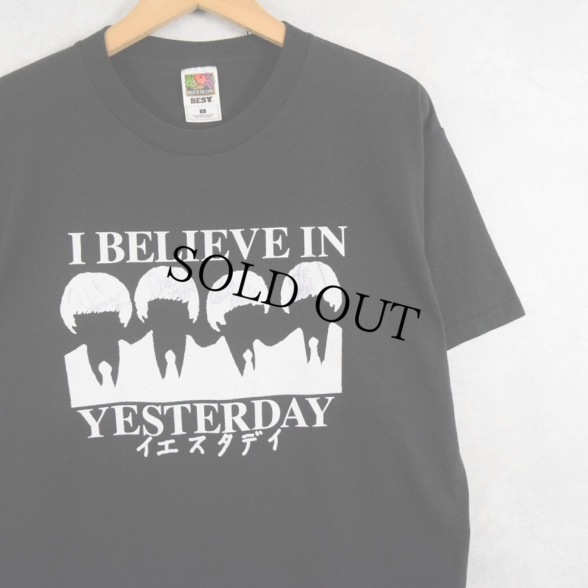 画像1: YESTERDAY "THE BEATLES" サイン入り トリビュートバンドTシャツ BLACK L (1)