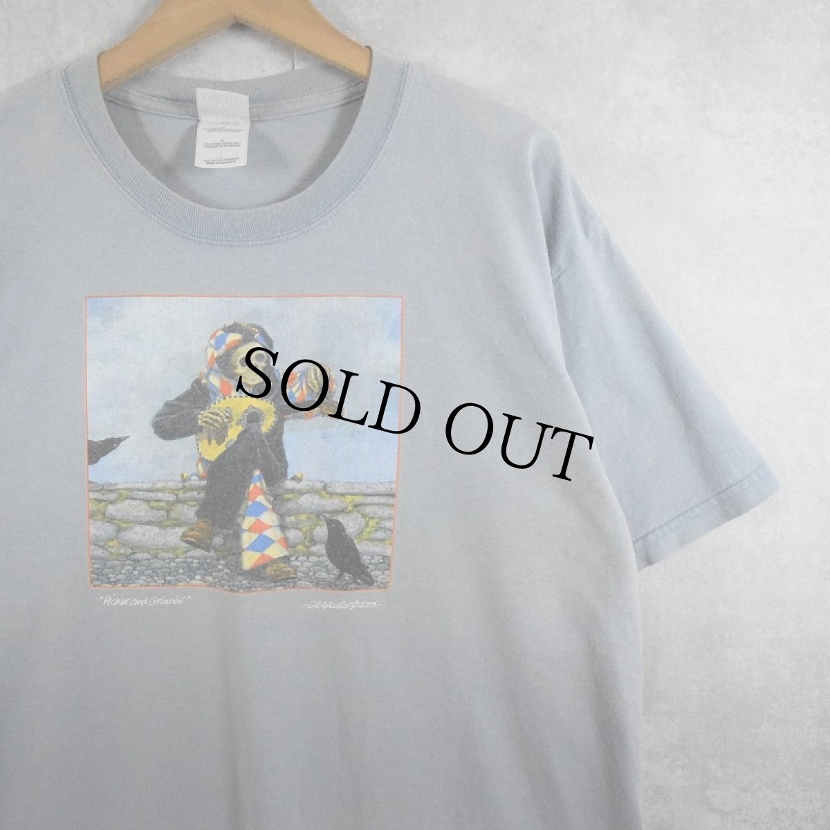 画像1: 2000's Carpenter "Pickin' and Grinnin'" スカルプリントTシャツ L (1)