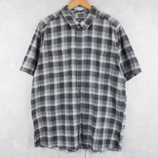 画像1: 2014SS Patagonia チェック柄 ヘンプ×コットンシャツ XL (1)