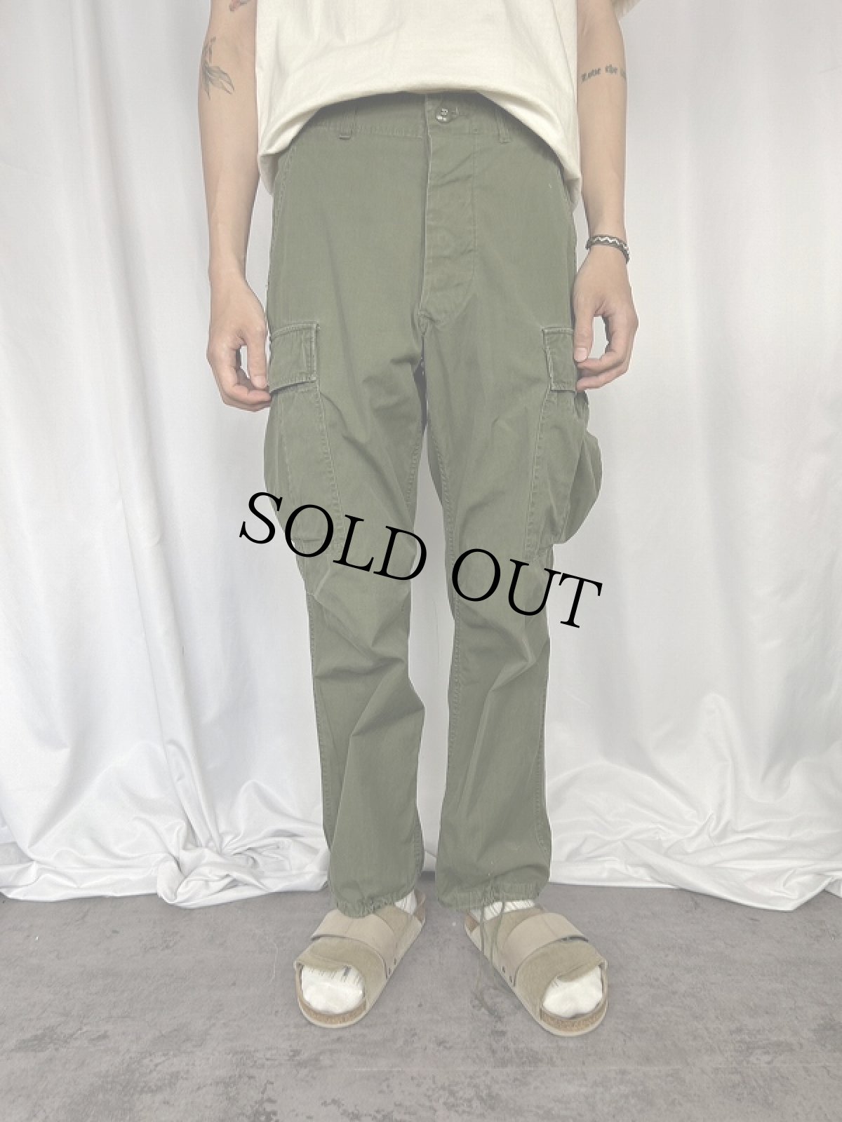 画像3: 60's U.S.ARMY コットンポプリン ジャングルファティーグパンツ 3rd REGULAR SMALL (3)