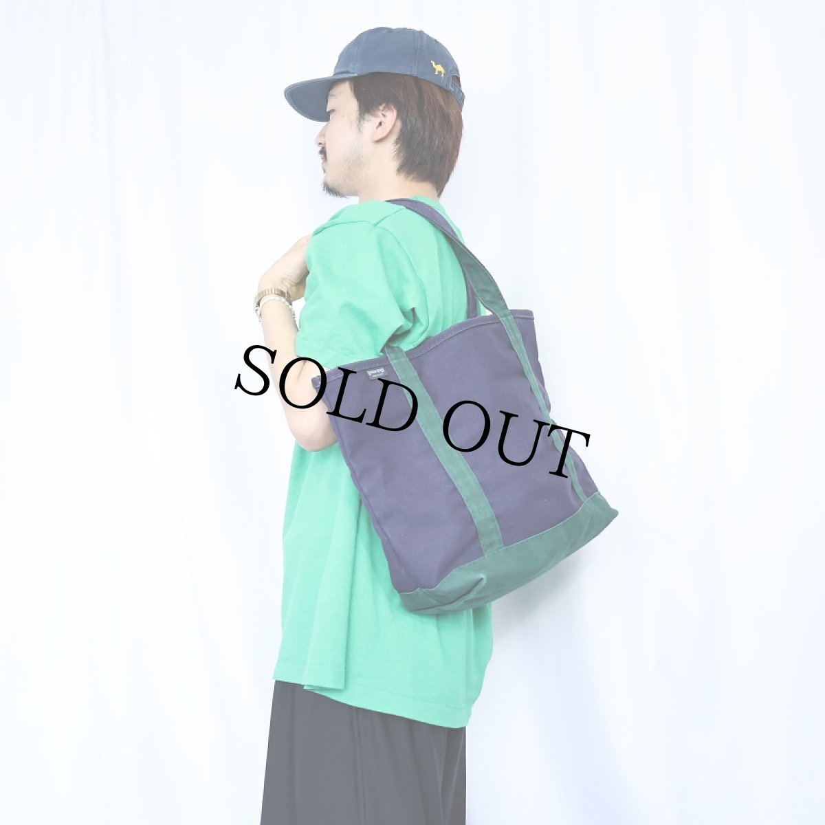 画像2: 90's LANDS' END USA製 キャンバストートバッグ MEDIUM (2)