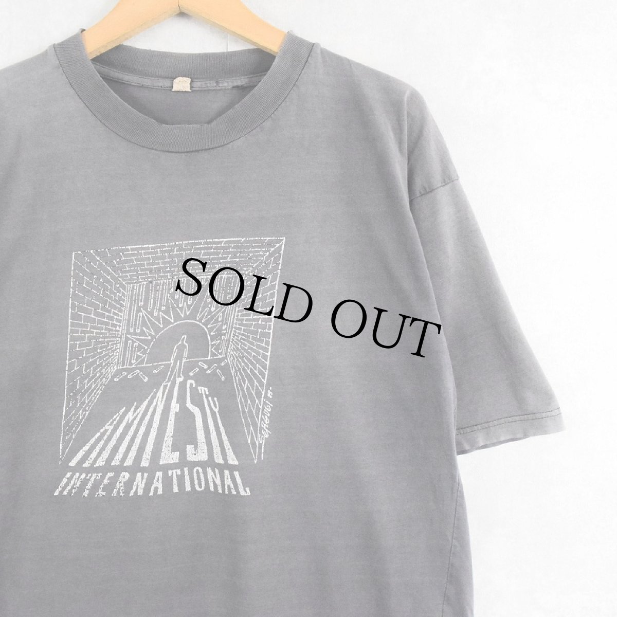 画像1: 90's〜 "AMNESTY INTERNATIONAL" 国際人権NGOプリントTシャツ L (1)