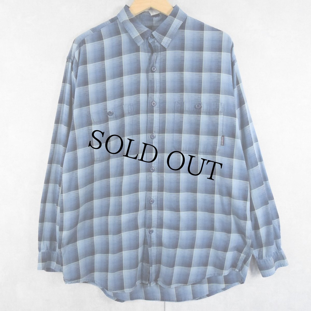画像1: 2000's Patagonia "ORGANIC COTTON" オンブレーチェック柄コットンシャツ M (1)