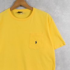 画像1: 90's POLO Ralph Lauren USA製 ロゴ刺繍 ポケットTシャツ S (1)