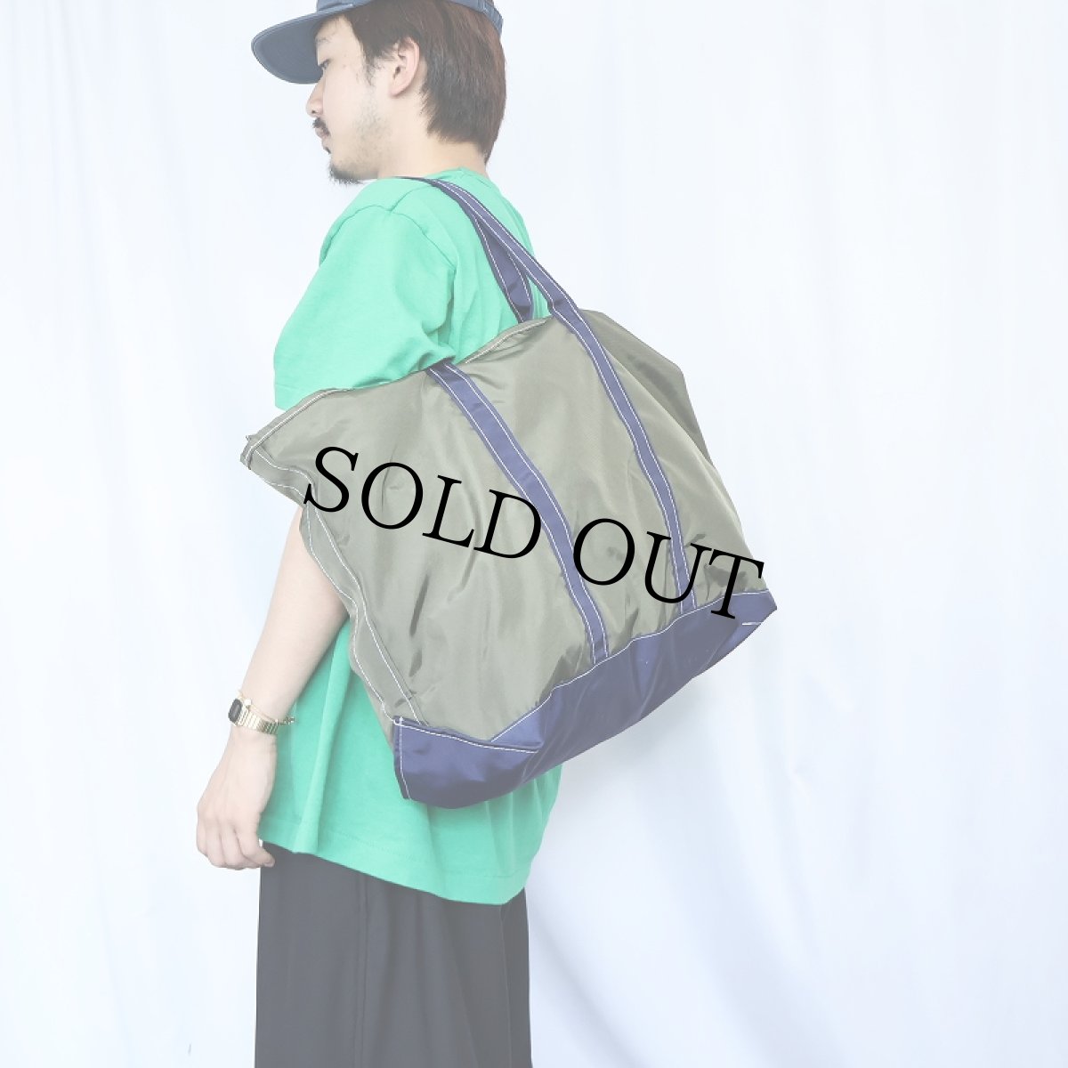 画像2: 90's〜 L.L.Bean ジップトップ ライトウェイト ナイロントートバッグ LARGE (2)