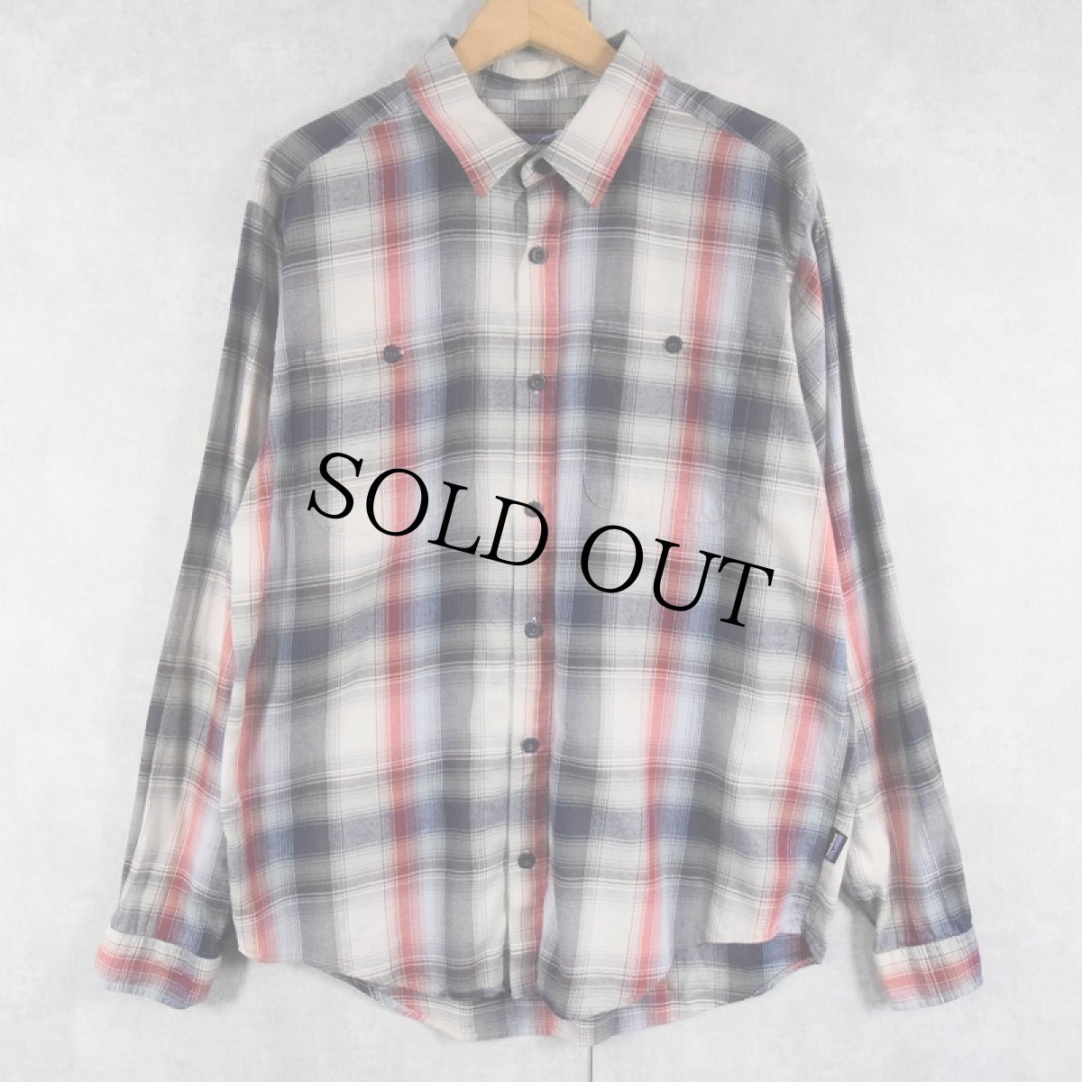画像1: 2014AW Patagonia "ORGANIC COTTON" オンブレーチェック柄コットンシャツ M (1)