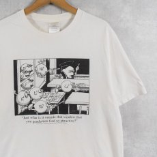 画像1: 90's Nick Kim "Just what is it outside that window that…" 分子イラストプリントTシャツ L (1)