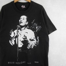 画像1: 90's Gear Inc. Billie Holiday USA製 ジャズシンガーTシャツ BLACK L (1)