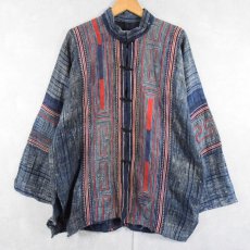 画像1: モン族 チャイナボタン エスニックシャツ (1)