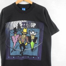 画像1: 90's ZZ TOP USA製 "ANTENNA" ロックバンドツアーTシャツ BLACK L (1)