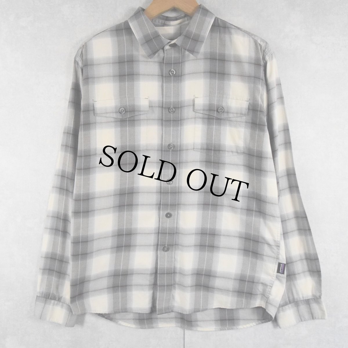 画像1: 2015AW Patagonia "ORGANIC COTTON" オンブレーチェック柄コットンシャツ S (1)