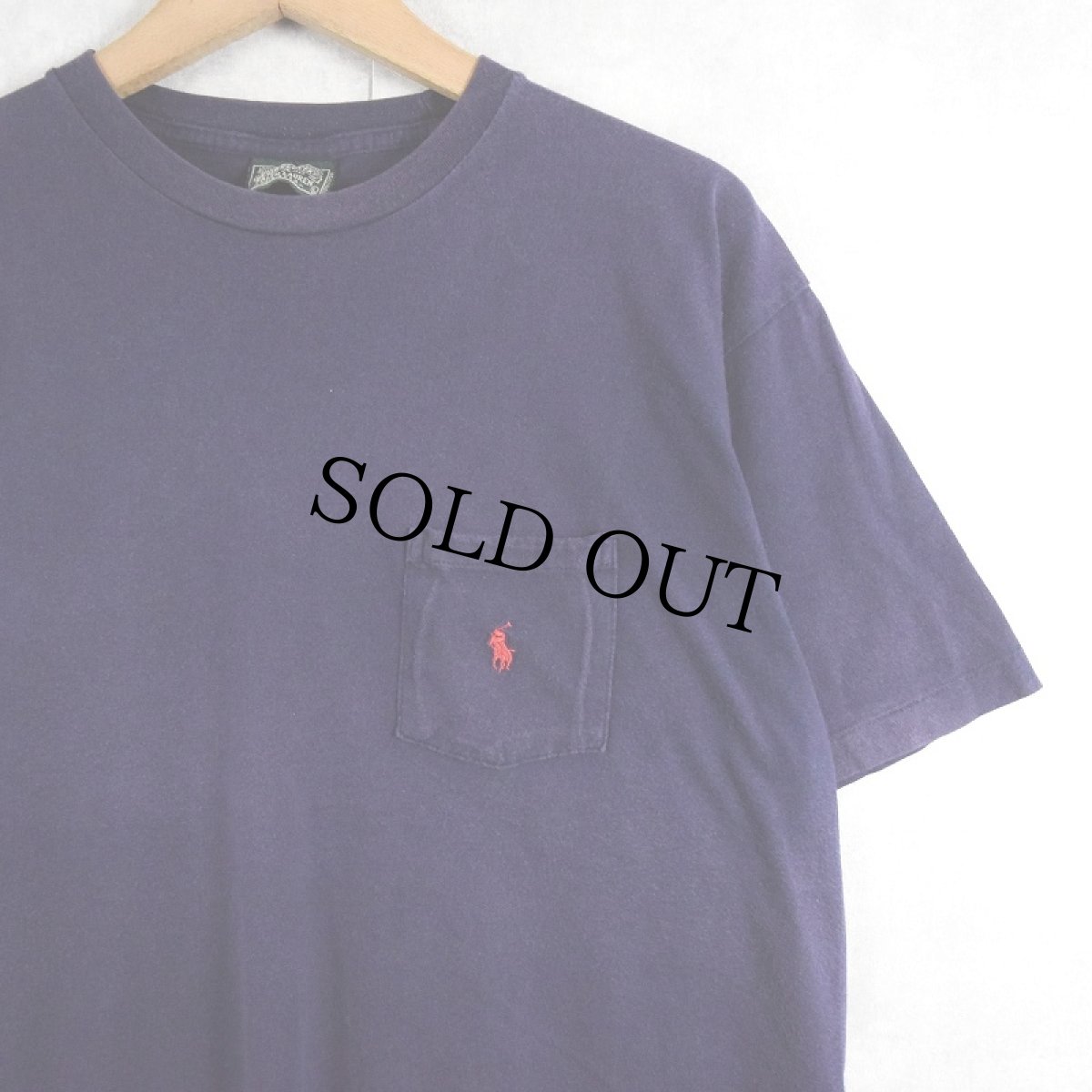 画像1: 80〜90's POLO COUNTRY Ralph Lauren ロゴ刺繍 ポケットTシャツ L (1)
