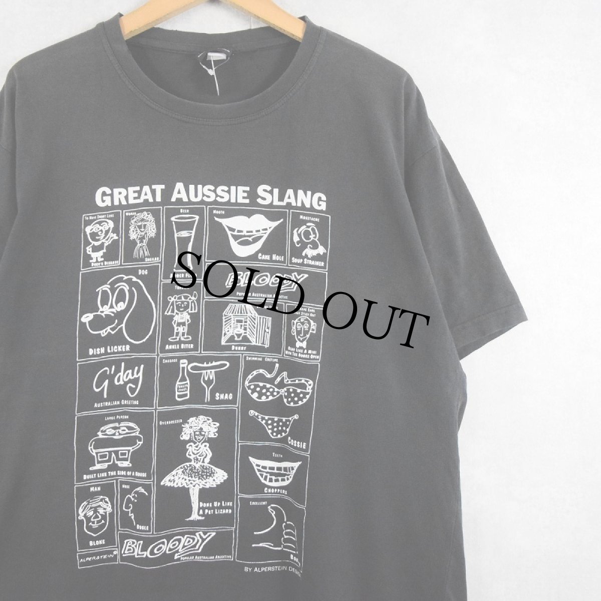画像1: 2000's ALPERSTEIN DESIGNS "Great Aussie Slang" 企業プリントTシャツ BLACK XL (1)