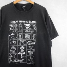 画像1: 2000's ALPERSTEIN DESIGNS "Great Aussie Slang" 企業プリントTシャツ BLACK XL (1)