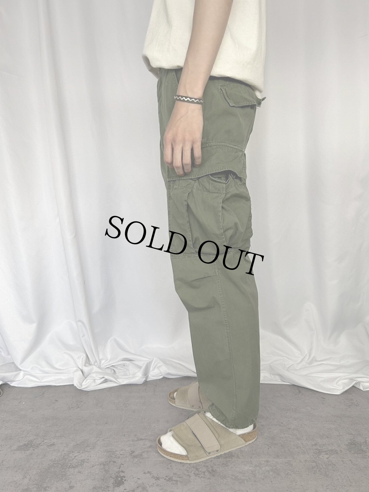 画像4: 60's U.S.ARMY コットンポプリン ジャングルファティーグパンツ 3rd REGULAR SMALL (4)