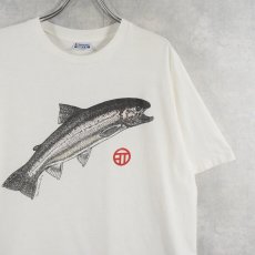 画像1: 80's Thomas Prochaska USA製 魚プリントTシャツ XL (1)