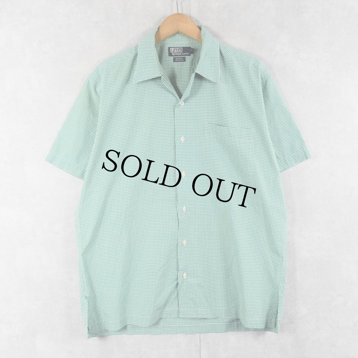 画像1: POLO Ralph Lauren "BROMLEY" ギンガムチェック柄 コットンオープンカラーシャツ M (1)