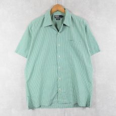 画像1: POLO Ralph Lauren "BROMLEY" ギンガムチェック柄 コットンオープンカラーシャツ M (1)