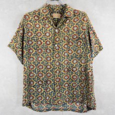 画像1: 60's ALOHA SHIRTS 総柄 レーヨンアロハシャツ M (1)