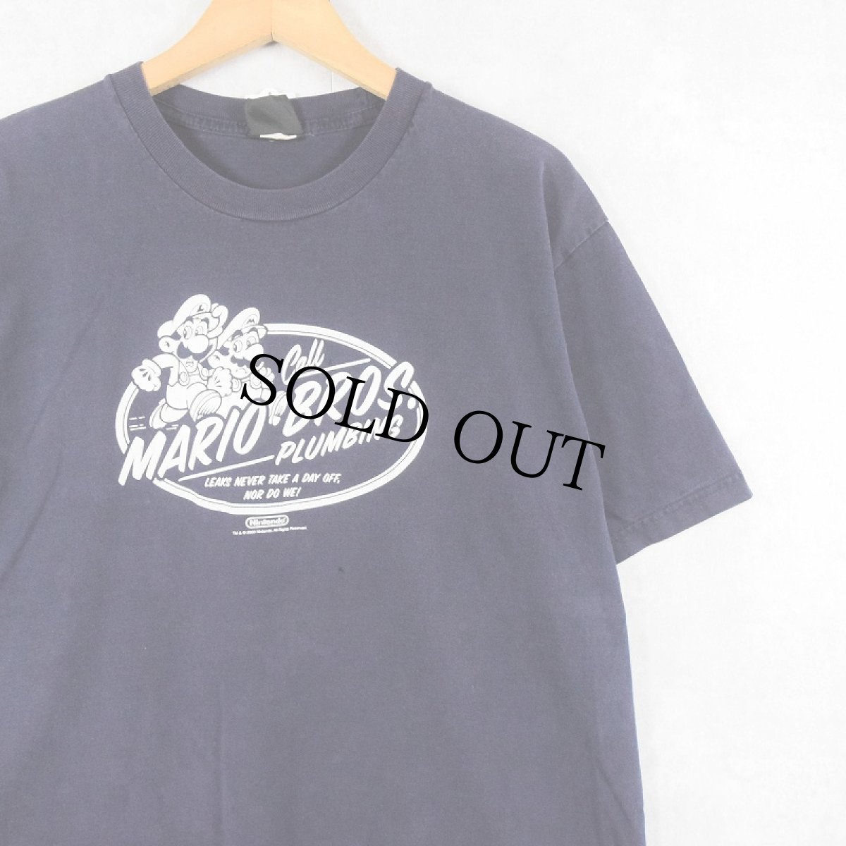 画像1: 2003 Nintendo MARIO BROS. PLUMBING ゲームキャラクタープリントTシャツ NAVY (1)