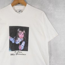 画像1: 90's "I Love My Grandma” メモリアルフォトプリントTシャツ L (1)