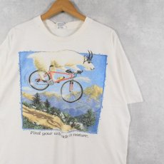 画像1: 90's Jim Morris USA製 "Find your wild side in nature." イラストプリントTシャツ XL (1)