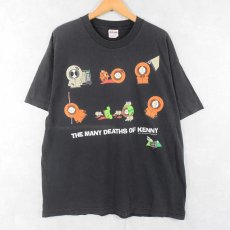 画像1: 90's SOUTH PARK "THE MANY DEATHS OF KENNY" キャラクタープリントTシャツ BLACK XL (1)