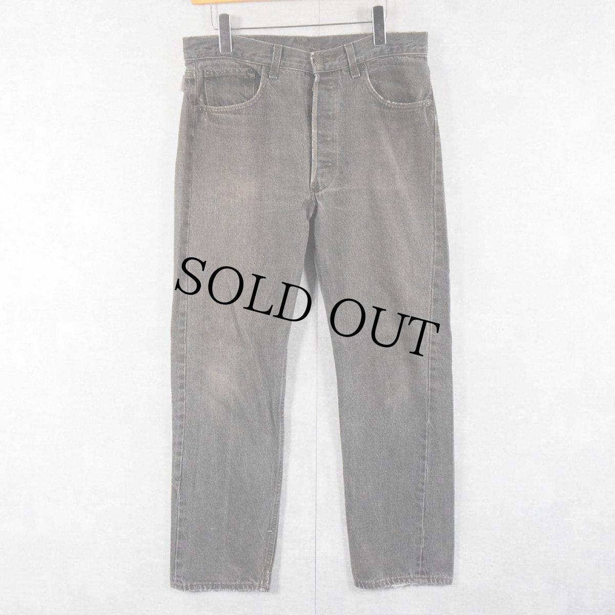 画像1: Levi's 501 先染め ブラックデニムパンツ W33 (1)