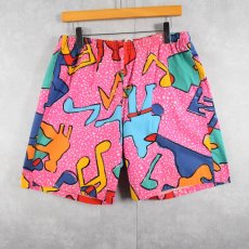 画像1: 80's JAMS WORLD Surf Line HAWAII USA製 音符柄 イージーショーツ M (1)