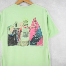 画像1: 80's TED SHRED USA製 American Gothic パロディプリントTシャツ L (1)