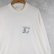 画像2: 70's〜 Teena Houck USA製 サーフプリント ポケットロンT XL (2)