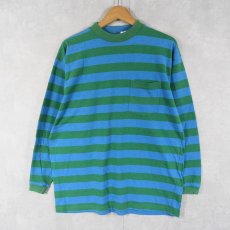 画像1: 90's GAP USA製 ボーダー柄 ポケットロンT M (1)