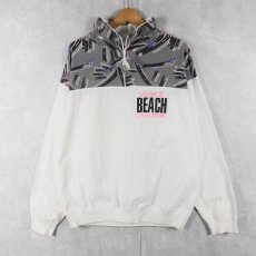 画像2: 90's USA製 "VENICE BEACH CALIFORNIA" ハーフジップ コットンプルオーバージャケット XL (2)