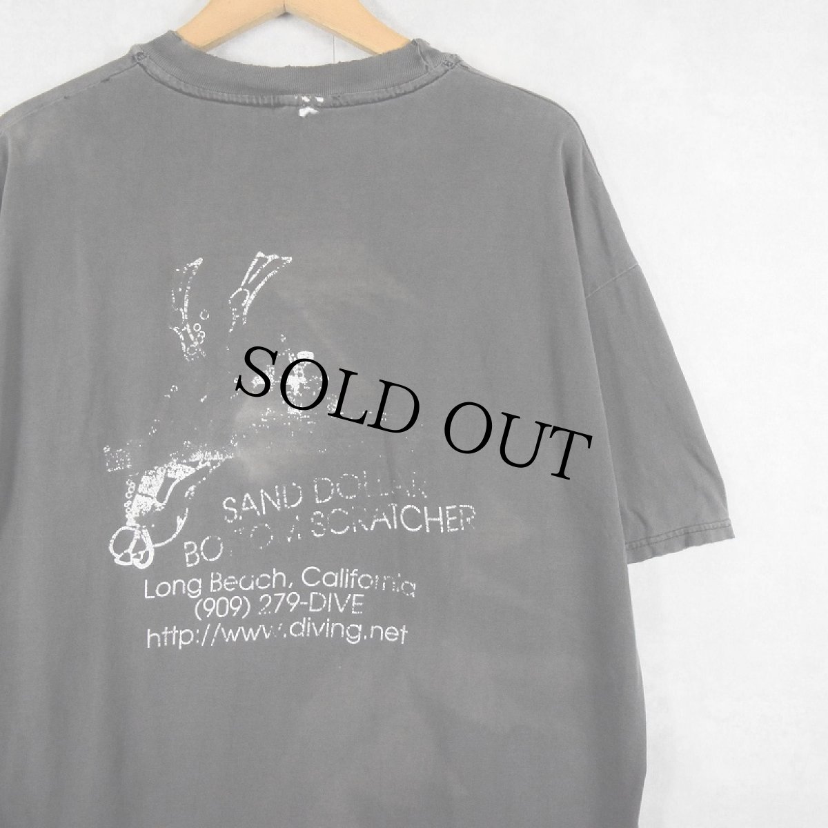 画像1: 2000's "SAND DOLLAR BOTTOM SCRATCHER" スキューバダイビングプリント ポケットTシャツ XL (1)