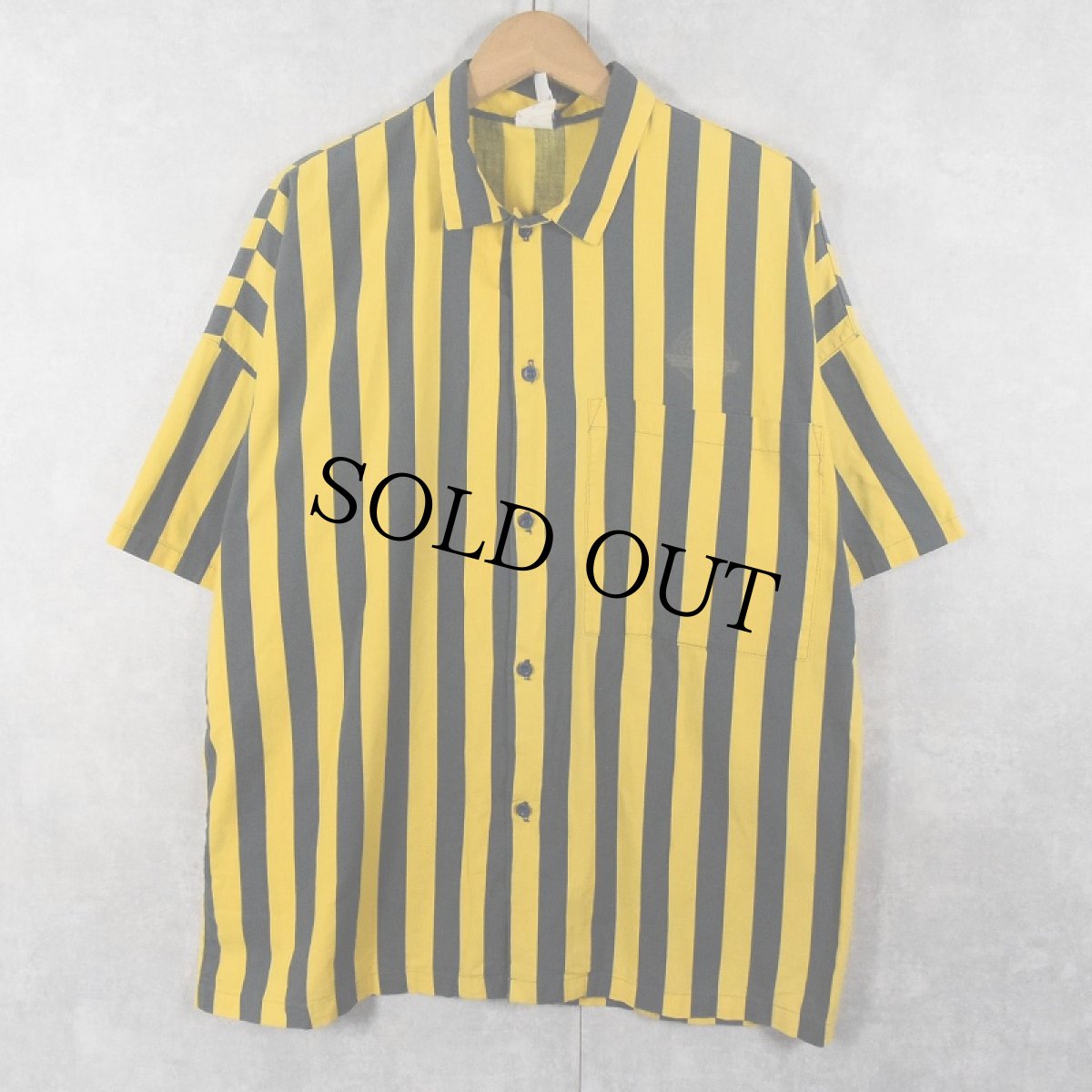 画像2: 80's Ocean Pacific USA製 ストライプ柄 コットンシャツ L (2)