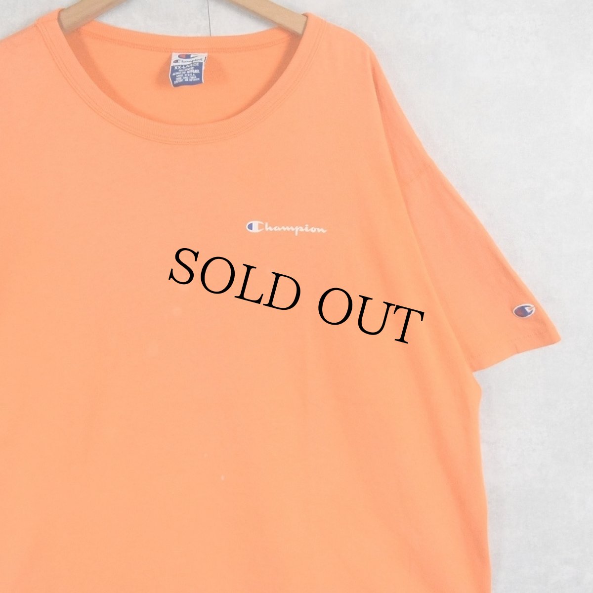 画像1: 80〜90's Champion USA製 青刺繍タグ 後期 ロゴプリントTシャツ XXL (1)