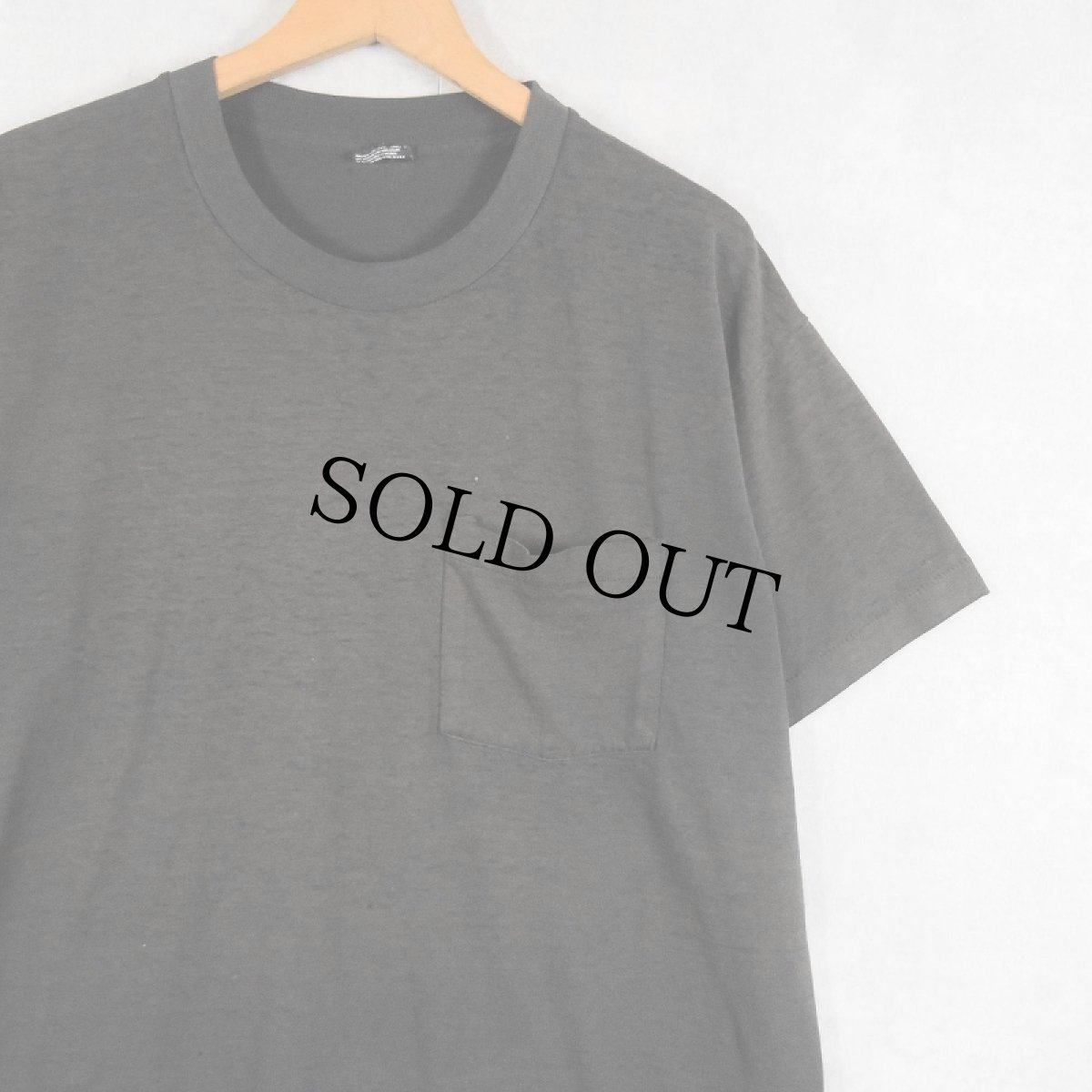 画像1: 90's FRUIT OF THE LOOM USA製 無地 ポケットTシャツ BLACK L (1)