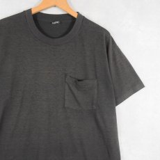 画像1: 90's FRUIT OF THE LOOM USA製 無地 ポケットTシャツ BLACK L (1)